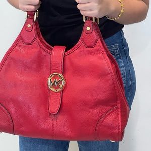 Michael kors red large shoulder bag